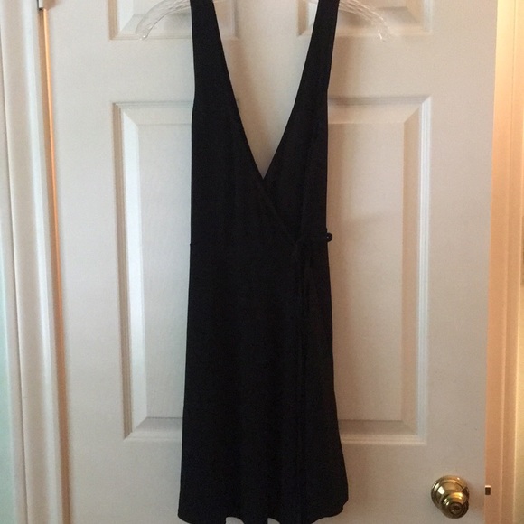 simple black wrap dress
